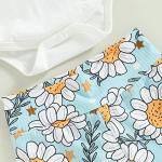 Lamuusaa Newborn Baby Girl Clothes Short Sleeve Romper Flower Flared Pants Bell Bottoms Headband Boho Summer Clothes (White, 0-6 Months) from 
