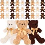 30 Pieces Plush Bear Stuffed Animal Bulk 12 Inch 3 Colors Cute Small Bear Toys for Teens Girls Boys Shower Birthday Gift Children's Day Animal Themed Party Supplies by Yinder