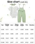 YALLET Baby Girl Clothes Newborn Infant Girl Outfits Short Sleeve Romper+Suspender Pants+Headband 3 6 12 18 Months Clothing from 