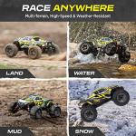 LAEGENDARY Fast RC Cars for Adults and Kids - 4x4, Off-Road Remote Control Car - Battery-Powered, Hobby Grade, Waterproof Monster RC Truck - Toys and Gifts for Boys, Girls and Teens Black - Yellow from LAEGENDARY