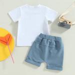 BemeyourBBs Baby Boy Summer Clothes Little Dude T Shirt Elastic Waist Pockets Shorts Set Fathers Day Outfit (3-6 Months, Dads little dude white) by 