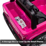 NEWQIDA 2 Seater Ride on Car Licensed Chevrolet Silverado HD Pickup Truck 4x4 Kids Electric Power Vehicles Wheels Ride on Toys with Remote Control, EVA Tires, Music Function, Rose Pink by NEWQIDA