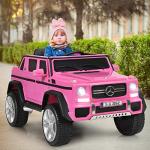 Costzon Ride on Car, Licensed Mercedes-Benz Maybach, 12V Battery Powered Vehicle Toy w/ 2 Motors, Remote Control, 3 Speeds, Lights, Horn, Music, Aux, Storage, Truck, Electric Car for Kids (Pink) from Costzon