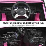 Costzon Ride on Car, Licensed Mercedes-Benz Maybach, 12V Battery Powered Vehicle Toy w/ 2 Motors, Remote Control, 3 Speeds, Lights, Horn, Music, Aux, Storage, Truck, Electric Car for Kids (Pink) from Costzon