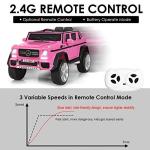 Costzon Ride on Car, Licensed Mercedes-Benz Maybach, 12V Battery Powered Vehicle Toy w/ 2 Motors, Remote Control, 3 Speeds, Lights, Horn, Music, Aux, Storage, Truck, Electric Car for Kids (Pink) from Costzon