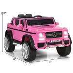 Costzon Ride on Car, Licensed Mercedes-Benz Maybach, 12V Battery Powered Vehicle Toy w/ 2 Motors, Remote Control, 3 Speeds, Lights, Horn, Music, Aux, Storage, Truck, Electric Car for Kids (Pink) from Costzon