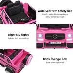 Costzon Ride on Car, Licensed Mercedes-Benz Maybach, 12V Battery Powered Vehicle Toy w/ 2 Motors, Remote Control, 3 Speeds, Lights, Horn, Music, Aux, Storage, Truck, Electric Car for Kids (Pink) from Costzon