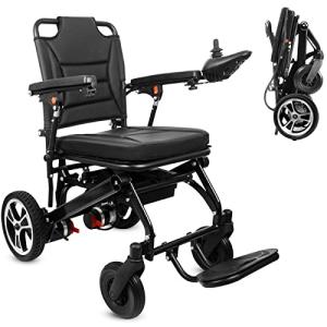 Broobey Lightweight Electric Wheelchairs for Adults Weight 48lbs, Foldable Electric Power Wheelchair Support 300lbs, Motorized Wheelchairs for Seniors by Broobey
