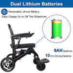 Broobey Lightweight Electric Wheelchairs for Adults Weight 48lbs, Foldable Electric Power Wheelchair Support 300lbs, Motorized Wheelchairs for Seniors by Broobey