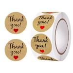FUYIOCN Thankyou Stickers 500 Pcs 1 Inch Round Labels for Wedding Birthday Gift Bag Seal Envelope Supplies (Kraft Paper) from FUYIOCN