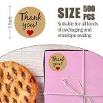 FUYIOCN Thankyou Stickers 500 Pcs 1 Inch Round Labels for Wedding Birthday Gift Bag Seal Envelope Supplies (Kraft Paper) from FUYIOCN