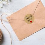 FUYIOCN Thankyou Stickers 500 Pcs 1 Inch Round Labels for Wedding Birthday Gift Bag Seal Envelope Supplies (Kraft Paper) from FUYIOCN