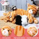 Nurturing Cat Stuffed Animal with Plush Kittens, Cat Baby Stuffed Animals for Girls and Boys Plushy Kitty Mommy Cat with 4 Baby Cats for Birthday Party Favors Gifts (Cute Style) from Skylety