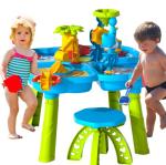 Doloowee Sand and Water Table Toy for Kids, 4 in 1 Water Showers Pond Water Table | Kids Water Play Table, Activity Table Summer Outdoor Toy on Beach Backyard for Toddlers 1-3 Age 3-5 and Up by Doloowee