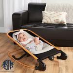 Dream on Me Rock with me 2-in-1 Rocker and Stationary Seat | Compact Portable Infant Rocker with Removable Toys Bar & Hanging Toys in Black & Grey from Dream On Me