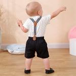 YUEMION Newborn Baby Boy Clothes Suits, Toddler Dress Shirt With Bowtie + Suspender Pants Outfit Sets Gentleman Wedding 0-18M by 