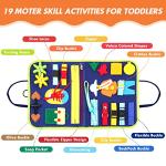 Hooku Busy Board for 1 Year Old, Montessori Toys for 2 Year Old, Baby Sensory Toys for Toddlers 1-3, Fine Motor Toys, Toddler Travel Toys, Toddler Learning Activities,Birthday Gifts for Baby Boy Girl from Hooku