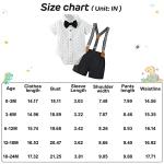 YUEMION Newborn Baby Boy Clothes Suits, Toddler Dress Shirt With Bowtie + Suspender Pants Outfit Sets Gentleman Wedding 0-18M by 
