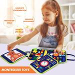 Hooku Busy Board for 1 Year Old, Montessori Toys for 2 Year Old, Baby Sensory Toys for Toddlers 1-3, Fine Motor Toys, Toddler Travel Toys, Toddler Learning Activities,Birthday Gifts for Baby Boy Girl from Hooku