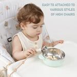 Baby Spoons Self Feeding 6 Month,Toddler Utensils Holder Strap Food Grade Silicone Keep Fork and Spoon Off The Floor Great for Kids,Hook On High Chairï¼Greenï¼ by 