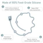 Baby Spoons Self Feeding 6 Month,Toddler Utensils Holder Strap Food Grade Silicone Keep Fork and Spoon Off The Floor Great for Kids,Hook On High Chairï¼Greenï¼ by 