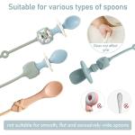 Baby Spoons Self Feeding 6 Month,Toddler Utensils Holder Strap Food Grade Silicone Keep Fork and Spoon Off The Floor Great for Kids,Hook On High Chairï¼Greenï¼ by 