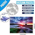 2 Pack 1000 Pieces Sunset Lighthouse & Purple Lightning Puzzle, Talacre Lighthouse UK & Landscapes of Thunder Storm, Jigsaw Puzzles for Adults 1000 Pieces and Up, Beach Puzzle Gifts for Women & Mom from RECHIATO