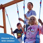 Dolphin Playground Wooden Swing Sets for Backyard, Outdoor Playset with Slide, Sand Box, Climbing Wall, and 2 Belt Swings, Playground Sets for Backyards, Young Kids Outdoor Play Equipment, Ages 3-9 by DOLPHIN PLAYGROUND T