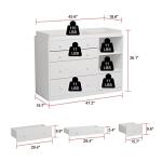 DiDuGo Nursery Dresser Changing Dresser with Drawers and Storage Shelves, Changing Table Dresser for Nursery Room White (47.2âW x 19.7âD x 36.1âH) by DiDuGo