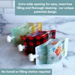 7-Piece Feeding Set SAGE SPOONFULS Suction Plate and Baby Food Pouch Set for Babies and Toddlers, 100% Silicone Divided Plate with Suction Base, 6-Pack BPA Free 7oz Double Zipper Reusable Food Pouches from Sage Spoonfuls