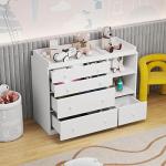 DiDuGo Nursery Dresser Changing Dresser with Drawers and Storage Shelves, Changing Table Dresser for Nursery Room White (47.2âW x 19.7âD x 36.1âH) by DiDuGo