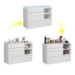 DiDuGo Nursery Dresser Changing Dresser with Drawers and Storage Shelves, Changing Table Dresser for Nursery Room White (47.2âW x 19.7âD x 36.1âH) by DiDuGo