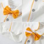 CARETOO Baby Boys Gentleman Outfits Suits, Infant Tuxedo Long Sleeve Clothes Set+ Beret Hat+ Suspender Pants Overalls 0-18M by 