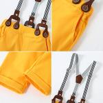 CARETOO Baby Boys Gentleman Outfits Suits, Infant Tuxedo Long Sleeve Clothes Set+ Beret Hat+ Suspender Pants Overalls 0-18M by 