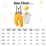 CARETOO Baby Boys Gentleman Outfits Suits, Infant Tuxedo Long Sleeve Clothes Set+ Beret Hat+ Suspender Pants Overalls 0-18M by 