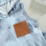 LZCYILANXIULSL Toddler Baby Boy Summer Clothes Tie Dye Sleeveless Hoodie Tank Tops and Casual Shorts Set Cute Infant Outfits (Blue,6-12 Months) by LZCYILANXIULSL