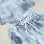 LZCYILANXIULSL Toddler Baby Boy Summer Clothes Tie Dye Sleeveless Hoodie Tank Tops and Casual Shorts Set Cute Infant Outfits (Blue,6-12 Months) by LZCYILANXIULSL