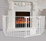 125-Inch Super Wide Adjustable Baby Gate and Play Yard, 4-in-1, Safety Playpen - Fireplace Fence for Toddler/Pet/Dog,Bonus Kit, Includes 4 Pack of Wall Mounts,5 Panels (29" H-White) by Totoro ball