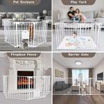 125-Inch Super Wide Adjustable Baby Gate and Play Yard, 4-in-1, Safety Playpen - Fireplace Fence for Toddler/Pet/Dog,Bonus Kit, Includes 4 Pack of Wall Mounts,5 Panels (29" H-White) by Totoro ball
