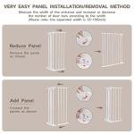 125-Inch Super Wide Adjustable Baby Gate and Play Yard, 4-in-1, Safety Playpen - Fireplace Fence for Toddler/Pet/Dog,Bonus Kit, Includes 4 Pack of Wall Mounts,5 Panels (29" H-White) by Totoro ball