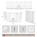 125-Inch Super Wide Adjustable Baby Gate and Play Yard, 4-in-1, Safety Playpen - Fireplace Fence for Toddler/Pet/Dog,Bonus Kit, Includes 4 Pack of Wall Mounts,5 Panels (29" H-White) by Totoro ball