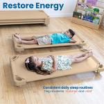ECR4Kids Stackable Kiddie Cot, Standard Size, Classroom Furniture, Ready-To-Assemble, Sand, 6-Pack from ECR4Kids
