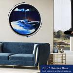 JYBBGO 17.3'' Sand Art Liquid Motion 3D Sand Painting Creative Moving Sand Art Living Room Decoration, 360Â° Rotate, Glass Crafts Solid Wood Frame, Relaxing Mood Home Office Work Decor(Blue) by JYBBGO