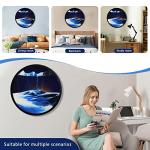 JYBBGO 17.3'' Sand Art Liquid Motion 3D Sand Painting Creative Moving Sand Art Living Room Decoration, 360Â° Rotate, Glass Crafts Solid Wood Frame, Relaxing Mood Home Office Work Decor(Blue) by JYBBGO