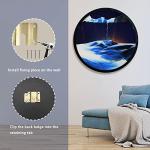 JYBBGO 17.3'' Sand Art Liquid Motion 3D Sand Painting Creative Moving Sand Art Living Room Decoration, 360Â° Rotate, Glass Crafts Solid Wood Frame, Relaxing Mood Home Office Work Decor(Blue) by JYBBGO