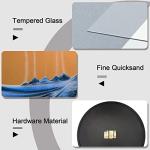 JYBBGO 17.3'' Sand Art Liquid Motion 3D Sand Painting Creative Moving Sand Art Living Room Decoration, 360Â° Rotate, Glass Crafts Solid Wood Frame, Relaxing Mood Home Office Work Decor(Blue) by JYBBGO