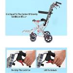 LuiYninhuoJin Adult Wheelchairs, Folding Transport Chair with Foot Rests, Foldable Wheel Chair for Travel and Storage, Folding Transport Chair with 8-Inch Wheels, Full Length Armrests and Swing Away by LuiYninhuoJin