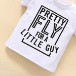 RogPrincekids Infant Toddler Baby Boys Summer Clothes Short Sleeve Letter Print T-shirt Shorts Sets 2PC Little Boy Clothing(White, 18-24 Months) by 