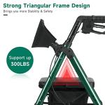 FlyingJoy Rollator Walker with Seat 8" Large 4 Wheels Rolling Walkers for Seniors Locking Brakes Adjustable Seat and Arms Aluminum Medical Walkers Lightweight Foldable Removable Back Support 300 lbs by FlyingJoy