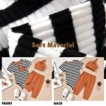 Aalizzwell 0-3 Months Newborn Infant Baby Boys Summer Clothes Short Sleeve Striped Outfit Spring Clothing Brown by 